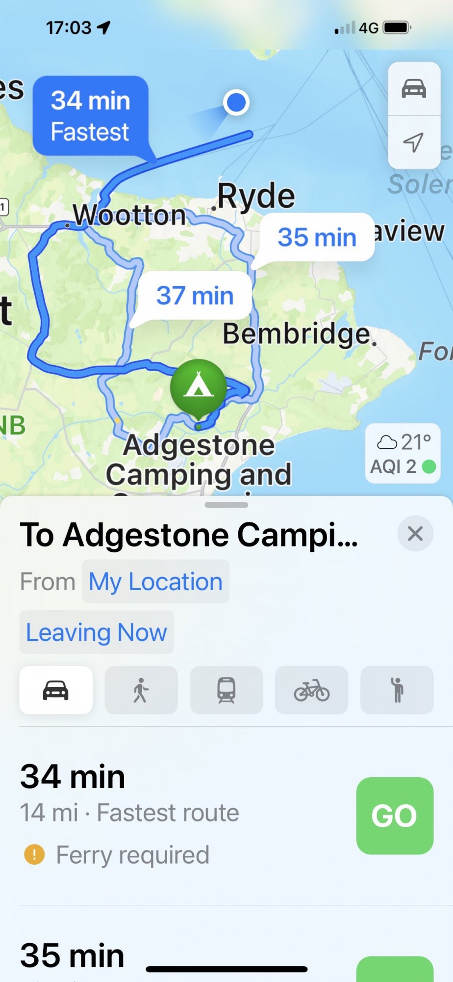 Planning the route from the solent