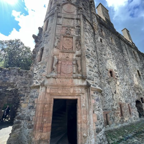 Huntly Castle - there's history about the carvings