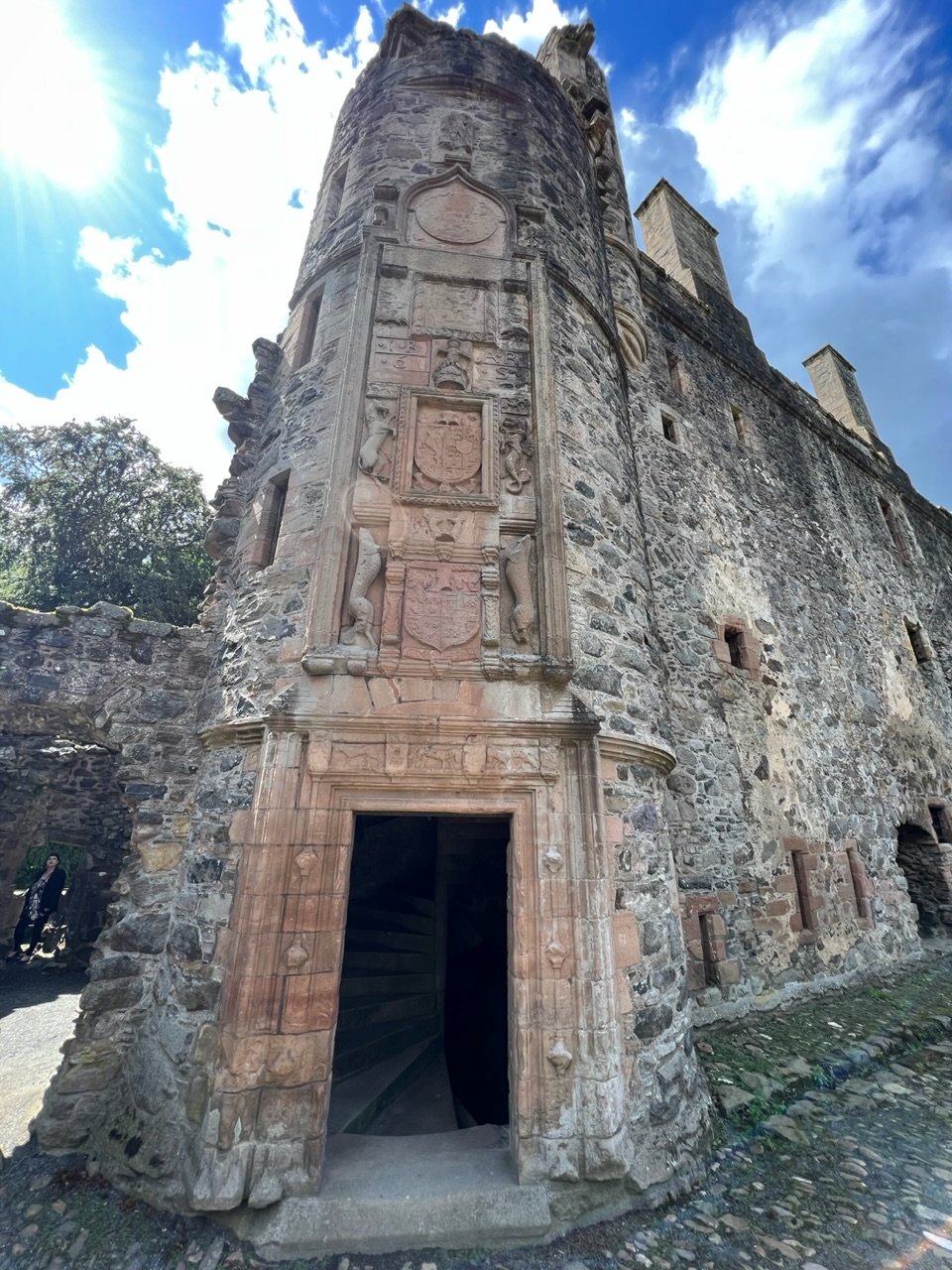 Huntly Castle - there's history about the carvings