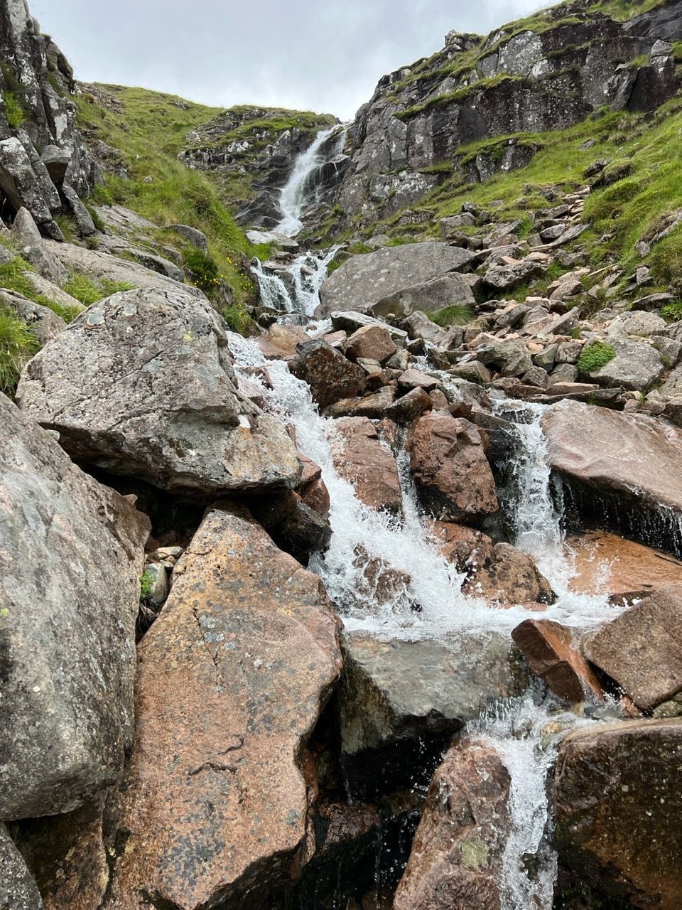 Waterfall at Red Burn - halfway point looking up