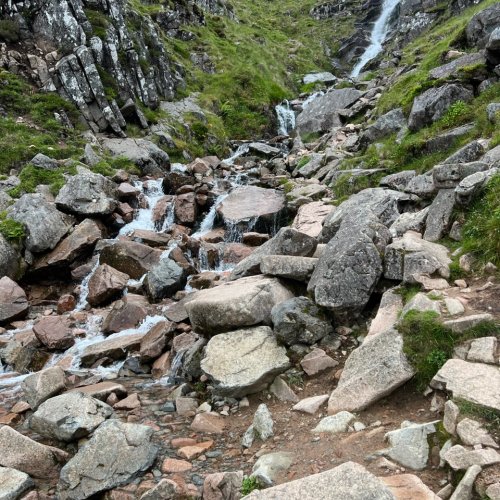 Waterfall at Red Burn - halfway point looking up
