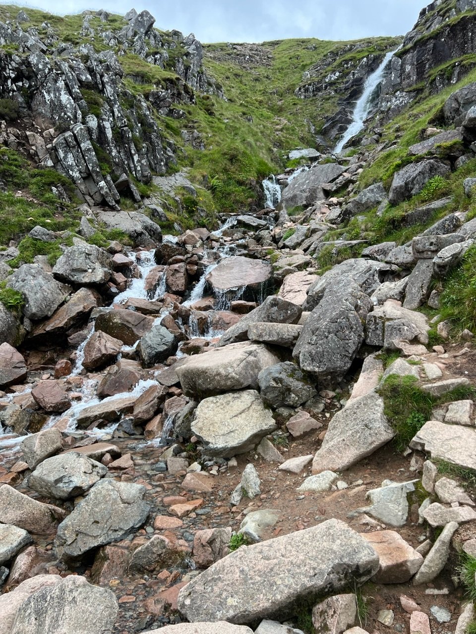 Waterfall at Red Burn - halfway point looking up