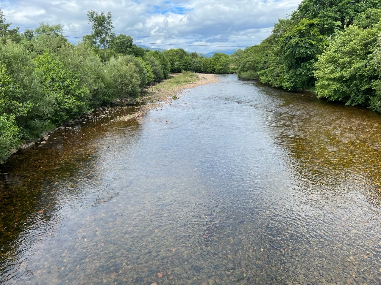 Crossing back over the river other side of the bridge
